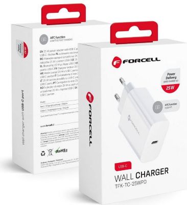Chargeur secteur FORCELL universel  3A 25W  fonction PD et QC 4.0