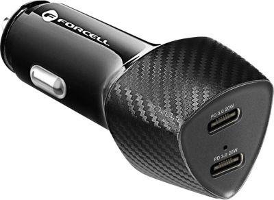Chargeur allume cigare FORCELL Chargeur Voiture Double USB-C 40W Power