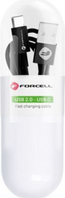 Câble USB FORCELL Type C 2.0 2,1A C319 TUBE 1 mètre