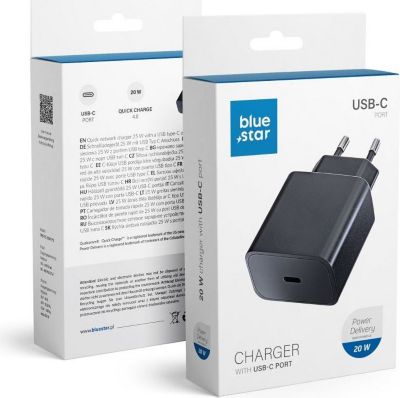 Chargeur secteur BLUESTAR USB C - 3A 20W  fonction PD et QC 4.0 Chargeur secteur BLUESTAR USB C - 3A 20W  fonction PD et QC 4.0
