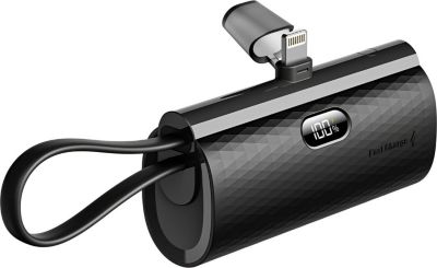 Batterie externe FORCELL 5000mAh Lightning et USB C Noir