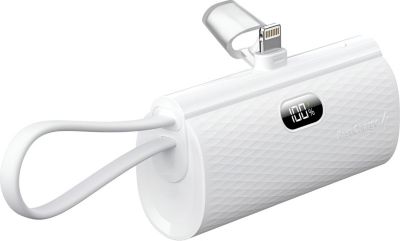 Batterie externe FORCELL 5000mAh Lightning et USB C Blanc Batterie externe FORCELL 5000mAh Lightning et USB C Blanc