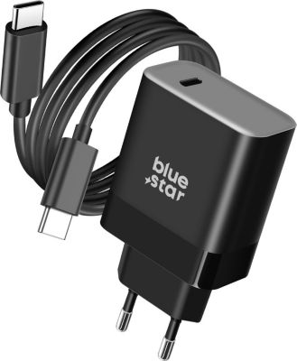 Chargeur USB C BLUESTAR USB C 45W Compact + Câble USB C Noir
