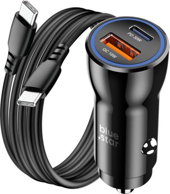 Chargeur allume cigare BLUESTAR Blue Star Chargeur Voiture USB-C 30W + U