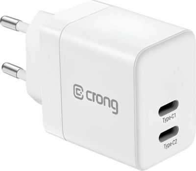 Chargeur AVIZAR Crong Chargeur Secteur 2 USB-C 35W PD 3.