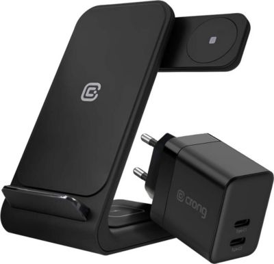 Chargeur induction AVIZAR Crong Chargeur sans fil Qi 3-en-1 PowerS
