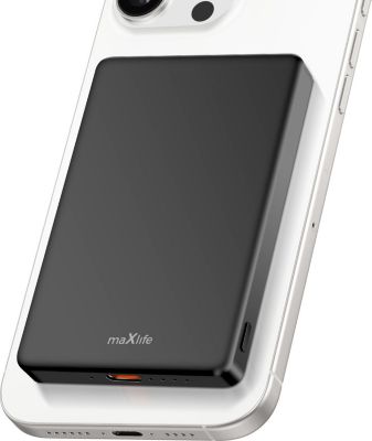 Batterie externe MAXLIFE 5000mAh Qi2 15W avec Câble USB-C PD 20W