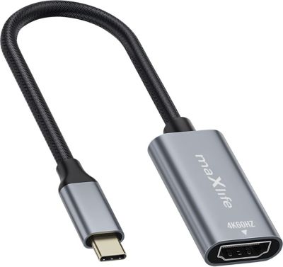 Adaptateur HDMI MAXLIFE Adaptateur USB-C vers HDMI 4K Gris
