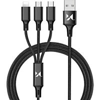 Câble trio WOZINSKY 3w1 Typ C/micro USB/Lightning 2,8A 1,25m