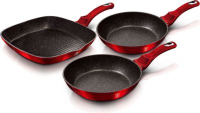 Batterie de cuisine BERLINGER HAUS Burgundy Set 2 Poêles, 1 Grill Induction