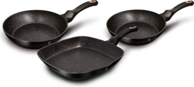 Batterie de cuisine BERLINGER HAUS Black Rose Set 2 Poêles, Grill Induction Batterie de cuisine BERLINGER HAUS Black Rose Set 2 Poêles, Grill Induction