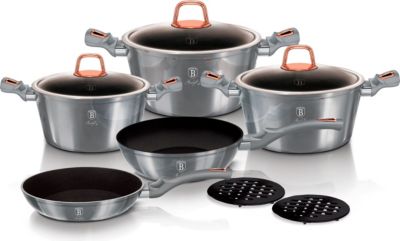 Batterie de cuisine BERLINGER HAUS Moonlight Induction 10 Pièces Aluminium