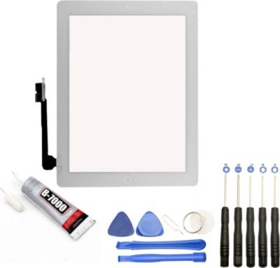 Ecran téléphone VISIODIRECT Vitre écran tactile pour iPad 3/4 BLANC