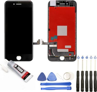Ecran téléphone VISIODIRECT Vitre + LCD pour iPhone 7 NOIR