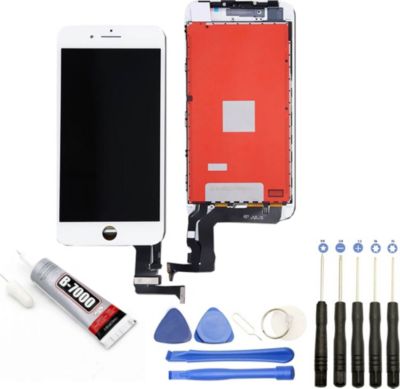 Ecran téléphone VISIODIRECT Vitre + LCD pour iPhone 8 Plus BLANC