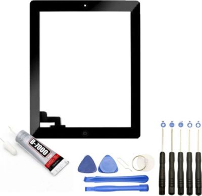 Ecran téléphone VISIODIRECT Vitre écran tactile pour iPad 2 NOIR