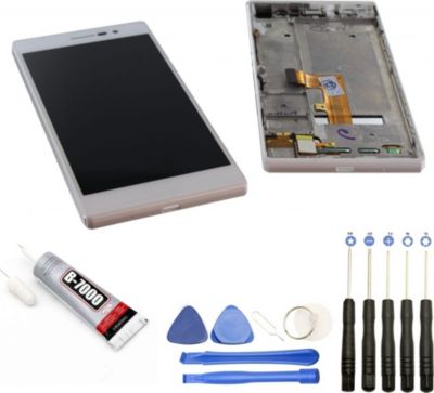 Ecran téléphone VISIODIRECT Vitre + LCD pour Huawei P7 BLANC 5"