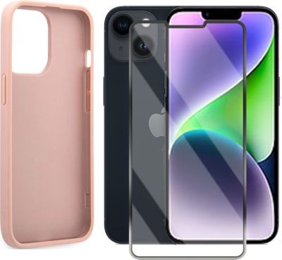 Coque VISIODIRECT Coque Rose + 2 verre pour iPhone 14 Plus