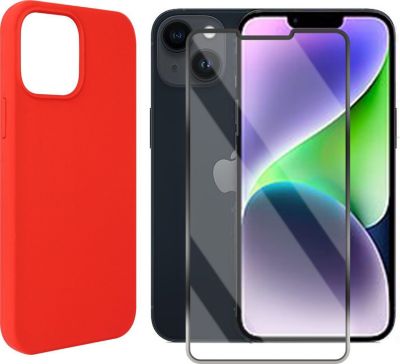 Coque VISIODIRECT Coque Rouge + 2 verre pour iPhone 14+