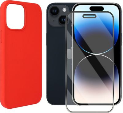 Coque VISIODIRECT Coque Rouge + verre pour iPhone 14 Pro