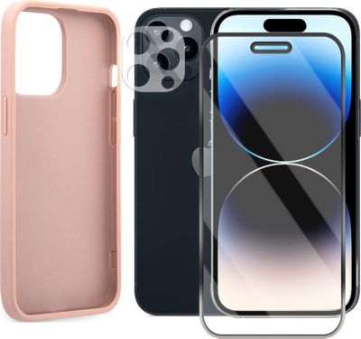 Pack VISIODIRECT coque+ verre pour iPhone 14 Pro Rose