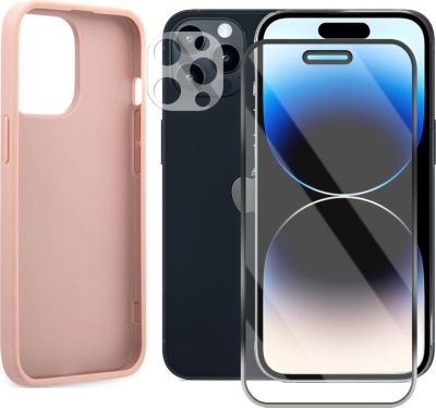 Pack VISIODIRECT coque+ verre pour iPhone 14 Pro Rose Pack VISIODIRECT coque+ verre pour iPhone 14 Pro Rose