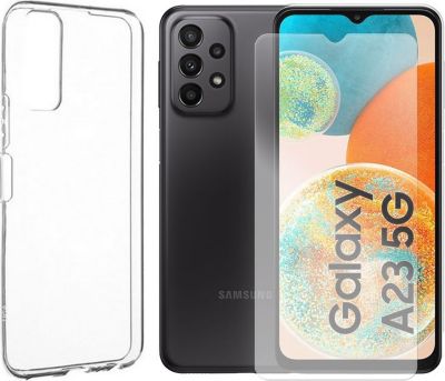 Protège écran VISIODIRECT Film Verre trempé+Coque pour Samsung A23 Protège écran VISIODIRECT Film Verre trempé+Coque pour Samsung A23