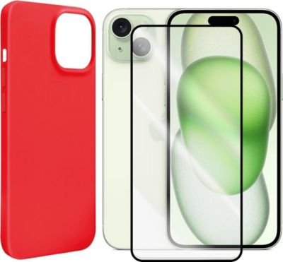 Coque VISIODIRECT Coque Rouge + verre pour iPhone 15+