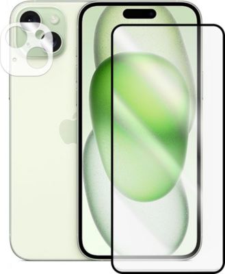 Protège écran VISIODIRECT Verre trempé bords Noir pour iPhone 15+ Protège écran VISIODIRECT Verre trempé bords Noir pour iPhone 15+