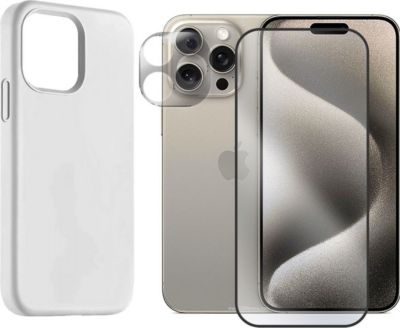 Protège écran VISIODIRECT Coque Blanc + 2 Verre pour iPhone 16 Pro