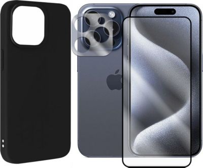 Protège écran VISIODIRECT Coque Noir+2Verre pour iPhone 16 Pro Max