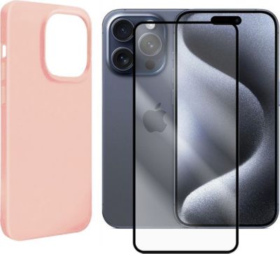 Protège écran VISIODIRECT Verre +Coque Rose pour iPhone 16 Pro Max