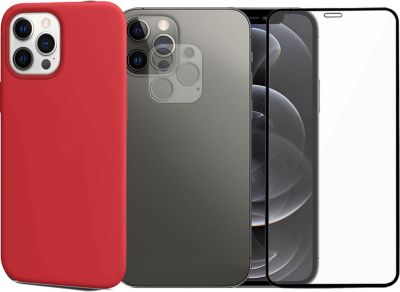 Protège écran VISIODIRECT 2Verre pour iPhone 16 Pro Max+CoqueRouge