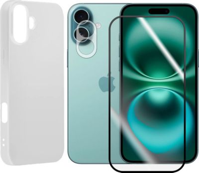 Protège écran VISIODIRECT Coque Blanc+ 2 Verre pour iPhone 16 Plus