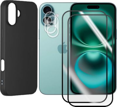 Protège écran VISIODIRECT 2 Verre pour iPhone 16 6.1" + Coque Noir Protège écran VISIODIRECT 2 Verre pour iPhone 16 6.1" + Coque Noir