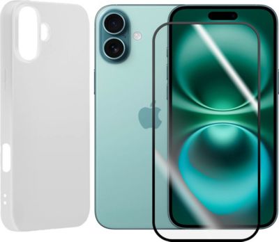 Protège écran VISIODIRECT Verre trempé +Coque Blanc pour iPhone 16