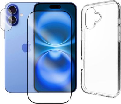 Protège écran VISIODIRECT 2 Verre Trempé+Coque pour iPhone 16 Plus Protège écran VISIODIRECT 2 Verre Trempé+Coque pour iPhone 16 Plus