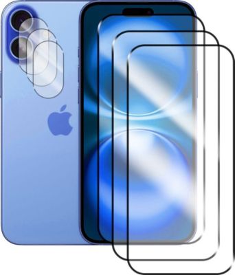 Protège écran VISIODIRECT 3 Verre trempé pour iPhone 16 Plus 6.7"