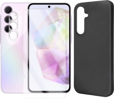 Protège écran VISIODIRECT 2 Verre + Coque Noir pour Samsung A35