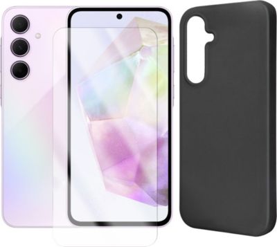 Protège écran VISIODIRECT Verre trempé+Coque Noir pour Samsung A35