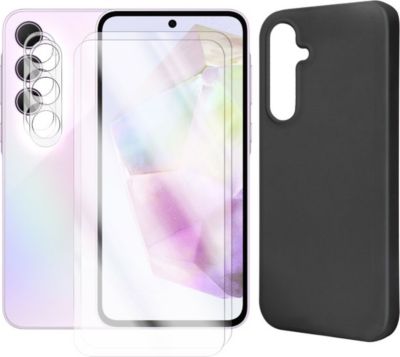 Protège écran VISIODIRECT Coque Noir + 2 Verre pour Samsung A35