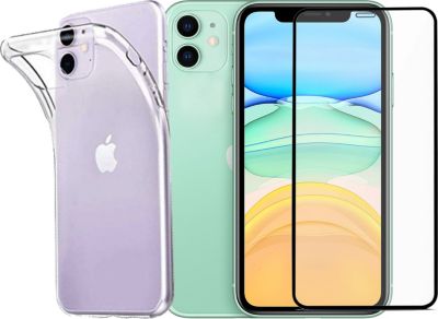 Protège écran VISIODIRECT 2 Verre Bord Noir pour iPhone 11 + coque Protège écran VISIODIRECT 2 Verre Bord Noir pour iPhone 11 + coque