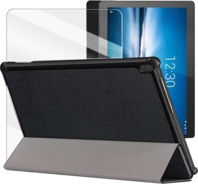 Support tablette VISIODIRECT Verre + Coque pour Lenovo Tab M10  Noir