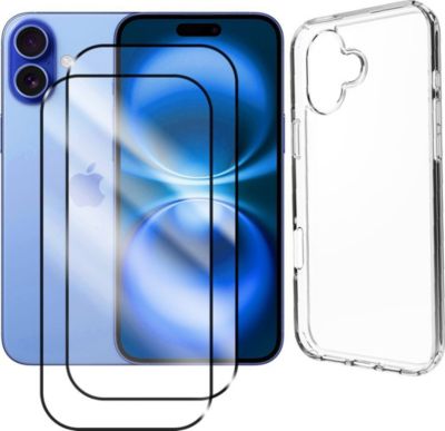 Protège écran VISIODIRECT 2 Verre pour iPhone 16 Plus + coque