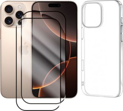 Protège écran VISIODIRECT 2 Verre pour iPhone 16 Pro + coque