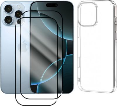 Protège écran VISIODIRECT 2 Verre pour iPhone 16 Pro Max + coque