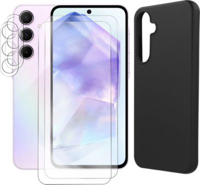 Protège écran VISIODIRECT Coque Noir + 2 Verre pour Samsung A55
