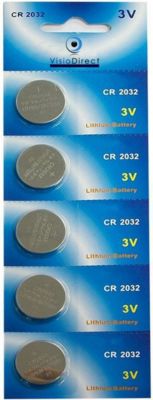 Pile VISIODIRECT 5 Piles bouton plates lithium CR2032 3V