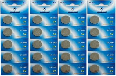 Pile VISIODIRECT 20 Piles bouton plates lithium CR2032 3V