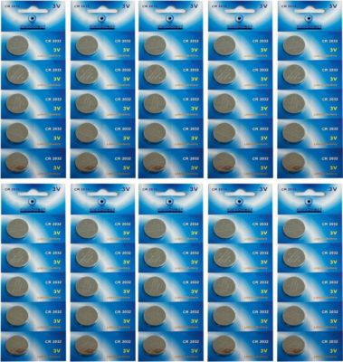 Pile VISIODIRECT 50 Piles bouton plates lithium CR2032 3V